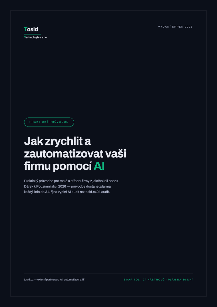 Titulní strana průvodce: Jak zrychlit a zautomatizovat vaši firmu pomocí AI
